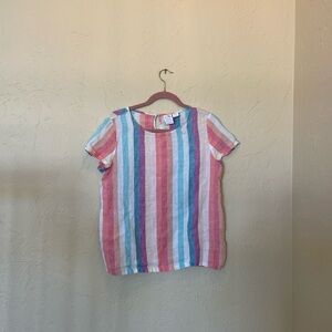C&C California Kids Striped Tee - Pink, Blue, White